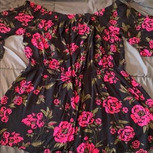 Express size XL off the shoulder floral romper